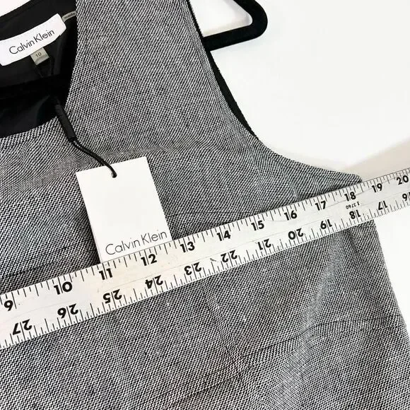 Calvin Klein Suit Womens 10 Black And White Linen Blend Double Breasted NWT - Picture 12 of 16